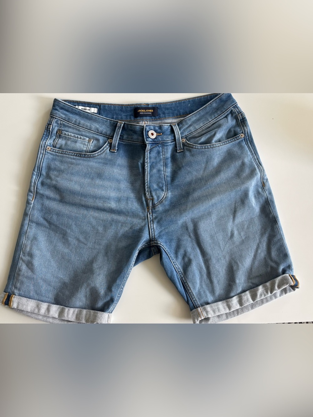 Jack & Jones Regular Fit Light Wash Denim Shorts